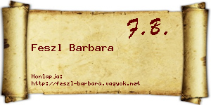 Feszl Barbara névjegykártya